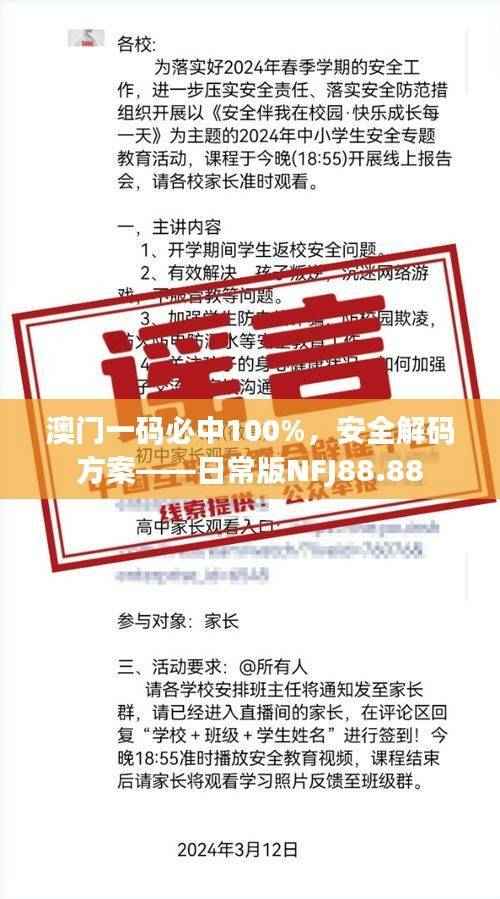 澳门一码必中100%,安全解码方案——日常版NFJ88.88