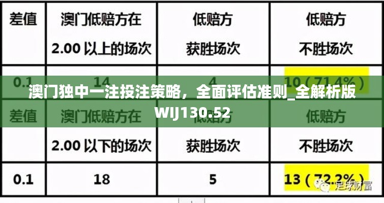 澳门独中一注投注策略,全面评估准则_全解析版WIJ130.52