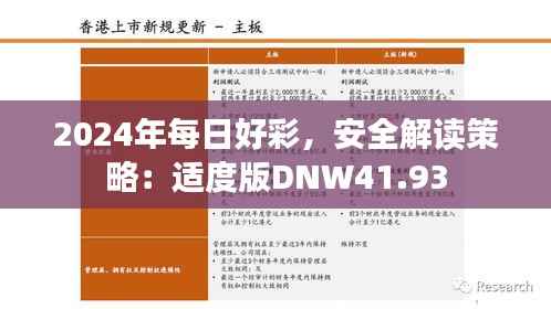 2024年每日好彩,安全解读策略:适度版DNW41.93