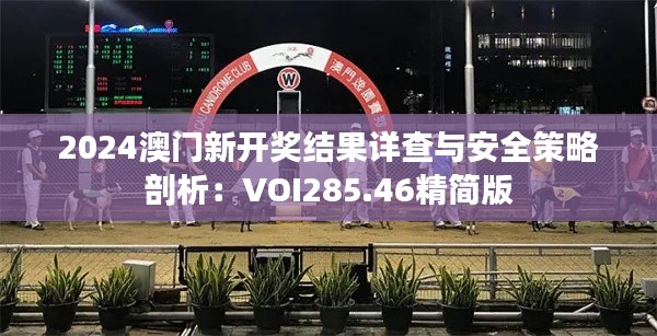 2024澳门新开奖结果详查与安全策略剖析:VOI285.46精简版