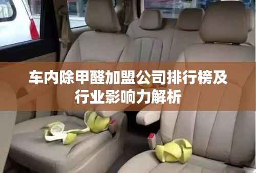 车内除甲醛加盟公司排行榜及行业影响力解析